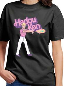 Camiseta "Hadou Ken B a r b ie"Unissex 100% Algodão Lançamento Streetwear Envio Rapido Tamanhos Plus Size