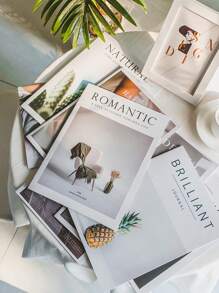 1Set Ins Style Simple English Magazine, Shooting Background, Ins Style Simple English Book,Live Photo Props, Street Shooting Decoration, Decorative Ornaments, Suitable For Food, Jewelry, Jewelry, Cosmetics Shooting Background Gifts Birthday Graduation