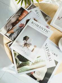 1Set Ins Style Simple English Magazine, Shooting Background, Ins Style Simple English Book,Live Photo Props, Street Shooting Decoration, Decorative Ornaments, Suitable For Food, Jewelry, Jewelry, Cosmetics Shooting Background Gifts Birthday Graduation