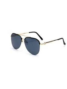 Kính thời trang nửa gọng kim loại Peng Teng mới, Unisex, hoàn hảo cho du lịch và bãi biển, thiết kế cao cấp, - phim xám khung đen - Xem 2