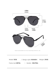 Kính thời trang nửa gọng kim loại Peng Teng mới, Unisex, hoàn hảo cho du lịch và bãi biển, thiết kế cao cấp, - phim xám khung đen - Xem 7