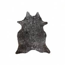 Natural Cowhide Rug Scotland 1-Piece Chocolate Silver Handmade Superior Quality - Sô-cô-la/Bạc - Xem 2