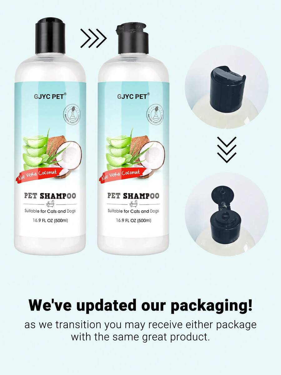 GJYC PET Aloe & Coconut Deodorizing Dog Shampoo 16.9 Oz For Smelly Dogs