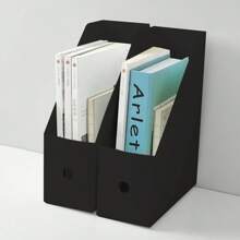Multi-Functional Desktop Book Storage Box For Office, Plastic Desk Organizer File Sorting Box For Dorm Rooms - Black - View 1