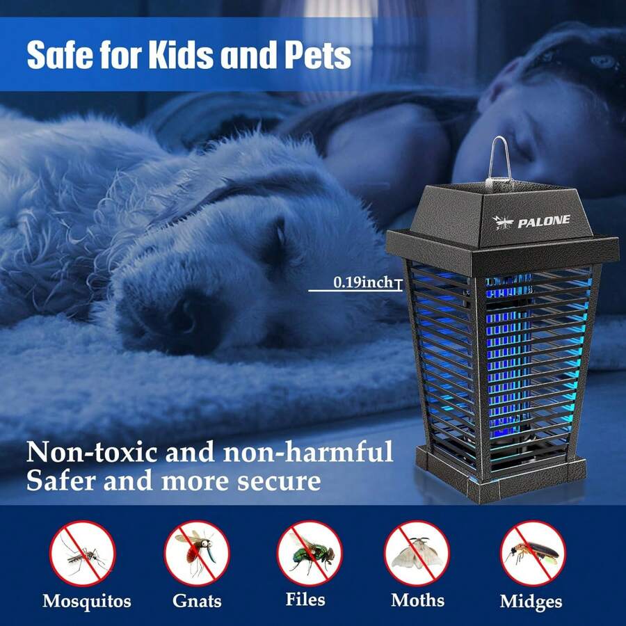 PALONE Solar Bug Zapper 4500V Electric Mosquito Zapper Outdoor Updated