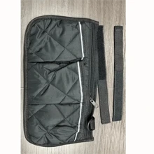 Bolsa lateral para braço de cadeira de rodas, Bolsa de armazenamento de bolso multifuncional com faixa refletiva para cadeira de rodas
