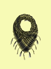 100.0cm 男女通用复古格子方形围巾，轻盈透气，流苏头巾，适合休闲和日常防晒