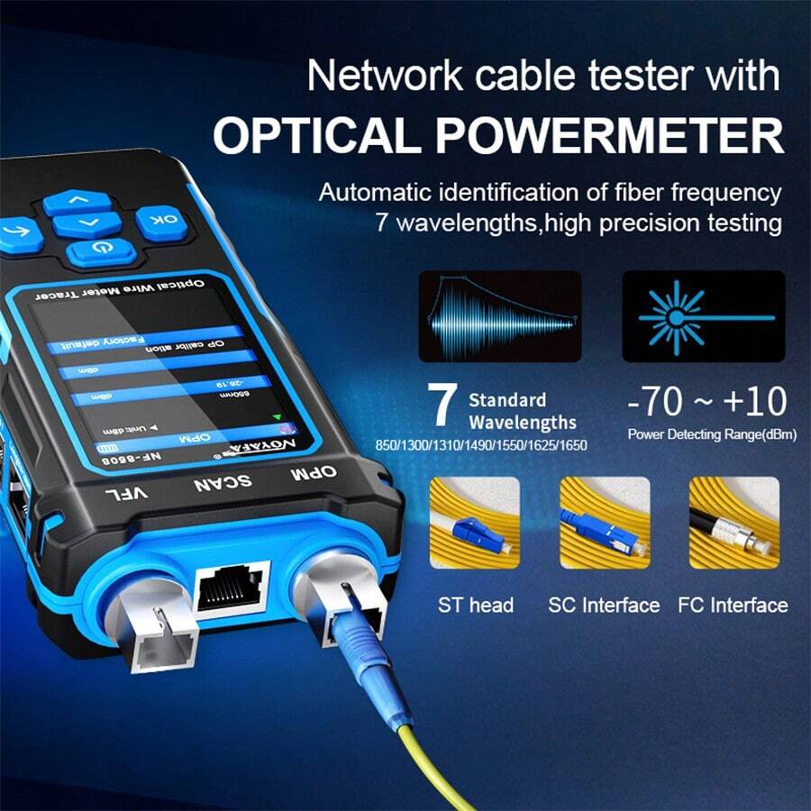 NOYAFA NF8508 Network Cable Tester With Optical Power Meter VFL,CAT5
