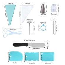 100入組不銹鋼製糖霜噴嘴套裝，包含收納盒、裱花袋和工具，適用於蛋糕裝飾、杯子蛋糕、糕點、烘焙、奶油、餅乾和廚房用品 - 彩色 - 查看 2