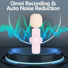 New Product In Portable Mini  Microphone K9 Dual Lavaliere Mic Wireless Microphone For Mobile Phone - ZSK-k9 Pink - View 4