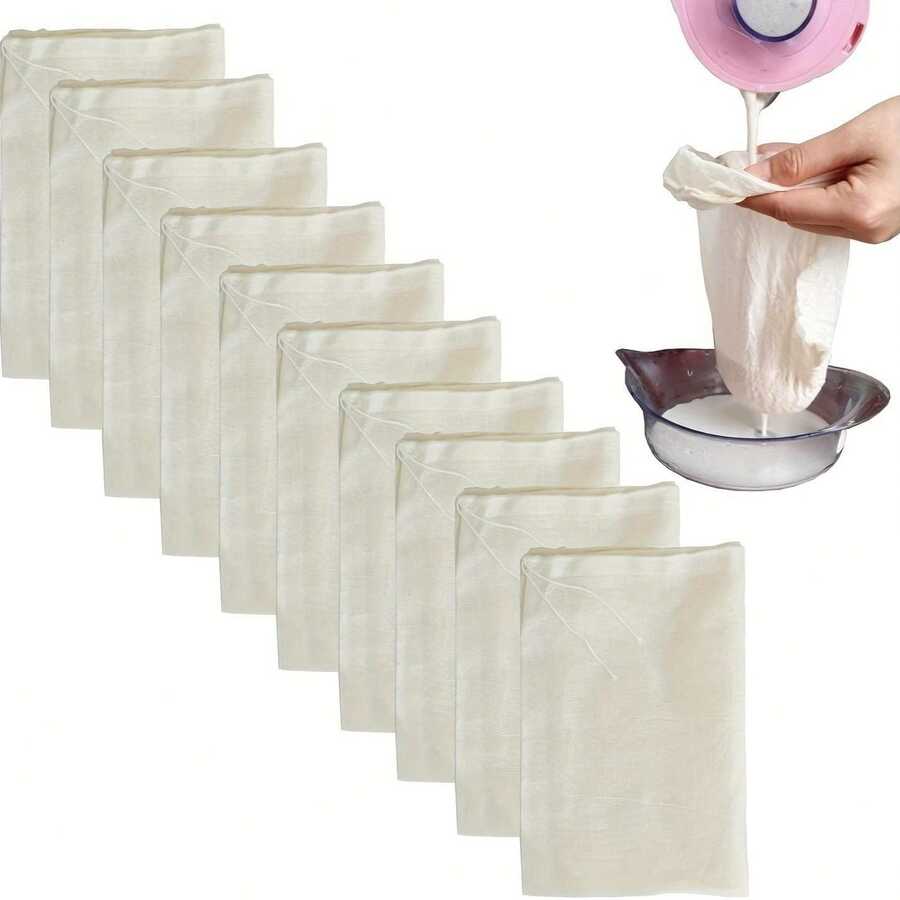 Nylon Nut Milk Bag 4 * 6 Inches Fine Mesh Cheese Cloth Multiple Usage