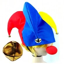 Accesorio de disfraz multicolor de arlequín de carnaval de Mardi Gras para fiesta de Halloween, sombrero gracioso, accesorios para disfraz y mascarada, 4 estilos para cosplay - Multicolor - Ver 6