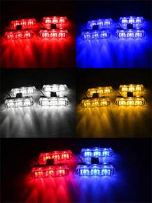 4 In 1 Red Blue Emergency Strobe Lights Police Lights 12V With Wireless Remote Control Flash Grille Light For Cars Truck Van SUV - White and Yellow - View 11