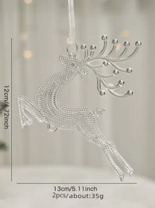 2/3/4/6/12 件圣诞树饰品,透明雪花吊坠,创意驯鹿吊坠,圣诞树吊坠,透明冰柱雪花驯鹿吊坠,节日派对装饰,超级闪亮美丽,圣诞节 - 多色 - 查看 19
