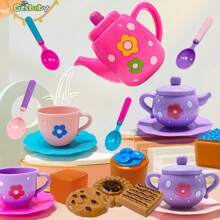 Princess Mini Tea Party Toy Set For Little Girls, Kids Pretend Play Kitchen Toys With Small Simulation Teapot, Unisex Gift For Birthday Easter Christmas