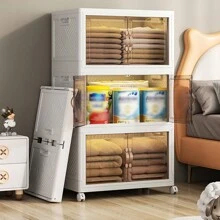 Foldable Storage Cabinet Can Be Used Without Installation. Extra Large Storage Box For Home Wardrobe. Home Storage Cabinet. - trắng - Xem 3