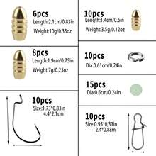 Brass Counterweight Salvage Sinker Rigging Accessories Pure Copper Sinker Bullet Head Rigging Counterweight Lure Conical Hollow Wire Through The Sleeve Box - Gold - View 5