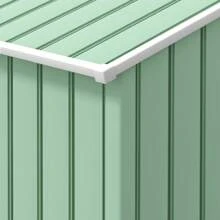 Outsunny Abri de Jardin 2,5 m² - Remise pour Outils avec Fondation - cabanon Porte verrouillable - dim. 213L x 130l x 185H cm - tôle d'acier Vert - Vert - Voir 9