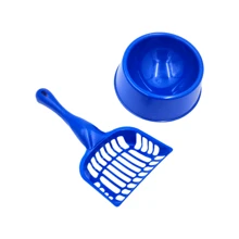 Arenero Grande Para Gato Con Extensión + Palita Y Tazón - azul real - Ver 3