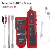 JW-360乙太網局域網網路電纜測試儀RJ11 RJ45 Cat5 Cat6電話線跟踪器探測儀線路查找器 - 紅色 - 查看 13