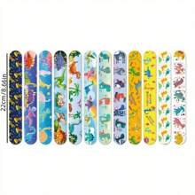 12 Piezas de Pulseras de dinosaurio con ajuste de golpe, Pulseras de dinosaurio con broche, Rellenos de bolsas de fiesta de dinosaurios, Premios de clase, Recuerdos de fiesta, Regalo de cumpleaños - 12 estilos - Ver 4