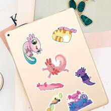 50入組可愛蝾螈貼紙，適用於筆記本、手機、平板電腦、頭盔、吉他、行李箱的DIY和裝飾 - 彩色 - 查看 11