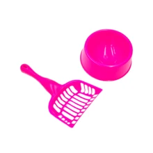 Arenero Grande Para Gato Con Extensión + Palita Y Tazón - Rosa - Ver 3