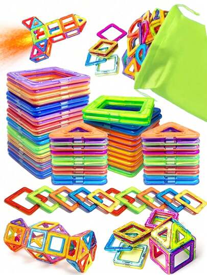 Magnets Toys For Kids Big Size Magnetic Blocks For Children Designer Constructor Set Toys For Boys Building Blocks , Birthday Gift (Random Color)(Picture Is For Reference Only)