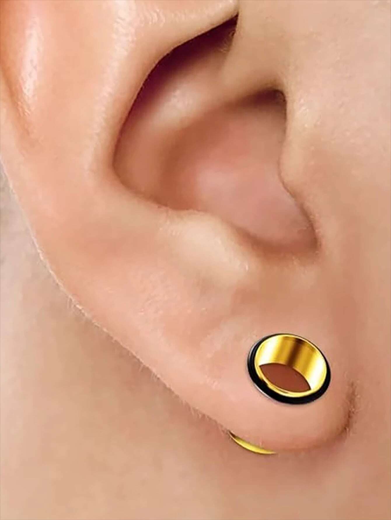 PAIR G23 Titanium Single Flare Tunnel Plugs Expander Golden Tapers Ear