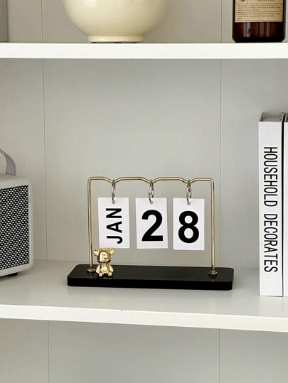 1 Stück moderner minimalistischer hölzerner immerwährender Kalender im hängenden Stil, Schreibtischdekoration, Festgeschenk, Desktop-Kalender