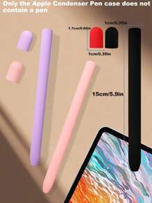 1pc Apple Pencil 1 Capacitive Pen Silicone Protective Cover (With 2 Pen Covers)