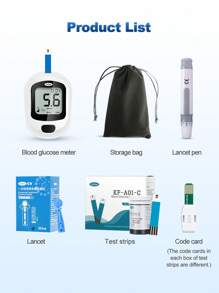 Cofoe Ensemble de moniteur de glucose sanguin Cofoe avec écran LCD, conception compacte, fiable - 50 bandelettes de test et 50 lancettes incluses- glucomètre numérique avec ensemble complet portable