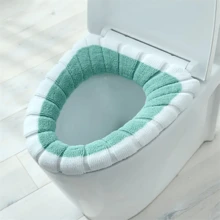 1 pieza Set de alfombra calentada lavable suave para asiento de inodoro para pacientes - Accesorio de baño cómodo para decoración del hogar y uso del inodoro acogedor - Multicolor - Ver 1