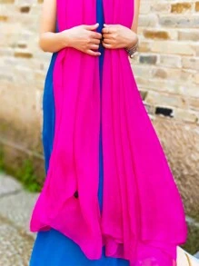 女士波西米亚风超长雪纺围巾，轻盈舞蹈防晒披肩，超大披肩 - 多色 - 查看 14