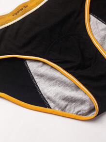 5 piezas/paquete Bragas antifugas para el período de las mujeres, ropa interior elástica de cintura alta y absorbente y sexy para la menstruación