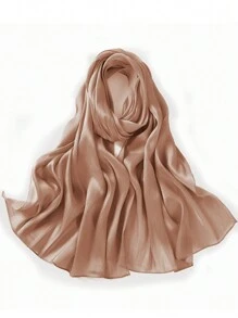 1pc Sparkling Metallic Women Hijab Minimalist Shawl Scarf Solid Color Scarf Women Wrap Accessories Women Abaya Accessories Veiled Clothes