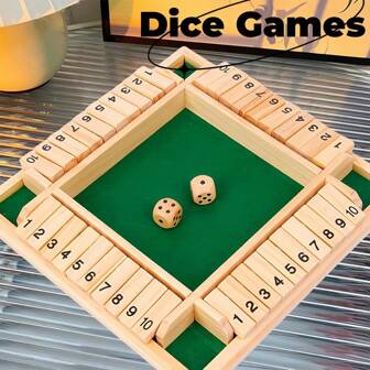 1 Set Wooden Classic 4-Sided Flip Number Board Game, Suitable For 2-4 Players, Simple & Fun Family Party Game, Adult Tabletop Game, Halloween & Christmas Gift