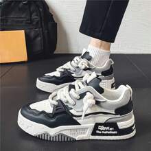 Nuevos tenis de suela baja para todas las estaciones para hombres, calzado deportivo casual antideslizante con elevación para adolescentes - Negro - Ver 3