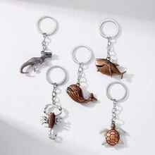 1 Máy Tính Vintage Đơn Giản Sáng Tạo Đại Dương Động Vật Cá Heo Cá Mập Rùa Tôm Móc Khóa, Ô Tô Thời Trang Mặt Dây Chuyền Túi Phụ Kiện Cá Tính Du Lịch Lưu Niệm - Bạc - Xem 12