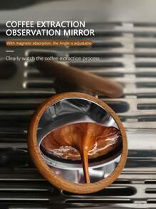 1pc Espresso Shot Mirror For Bottomless Portafilter Espresso Flow Rate Observation Reflective Coffee Machine Tool-Silver Lens Coffee Accessories School Supplies Back To School - (Item No.Y22146WS) Silver Round Shape Mirror - View 3