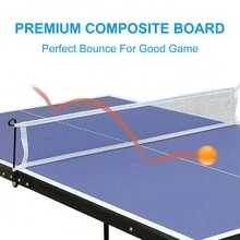 Table Tennis Table MDF Foldable Portable 4.5ft Table Tennis Table Set With Net,2 Table Tennis Paddles And 3 Balls For Indoor Outdoor - Blue - View 4