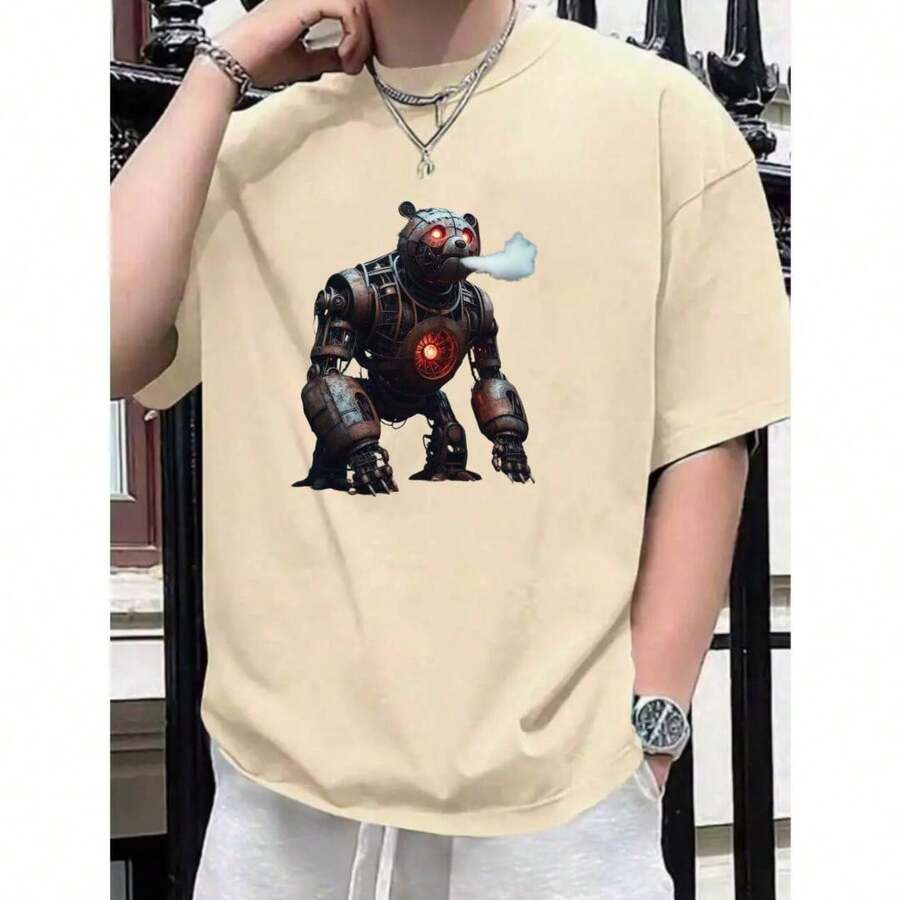 Men T-Shirts - 米色 - 查看 1