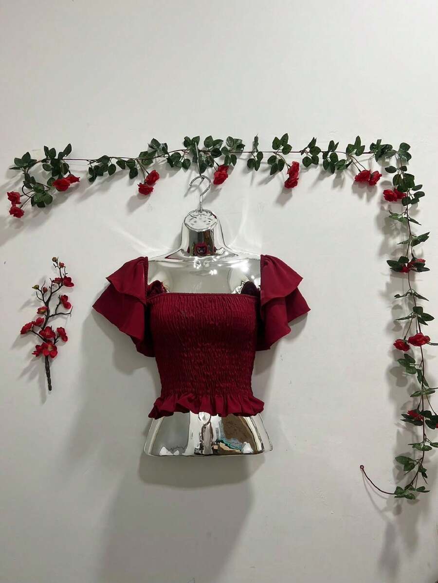 Women Tank Tops & Camis - Burgundy - View 1