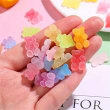 5/10/20/30/50/60/80/100pcs Colorful Mini Flat Gummy Bear, Star, Heart Shaped Resin Decoration Accessories For Jewelry Making, Crafts, Phone Decor, Scrapbooking, Nail Art