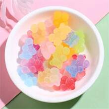 5/10/20/30/50/60/80/100pcs Colorful Mini Flat Gummy Bear, Star, Heart Shaped Resin Decoration Accessories For Jewelry Making, Crafts, Phone Decor, Scrapbooking, Nail Art