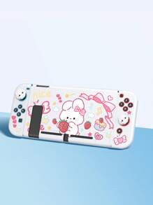 1 个草莓兔子图案保护壳兼容 Switch OLED/Switch NS/Lite、Switch 扩展电池控制台配件盖带操纵杆盖，与 Switch 玩家兼容的最佳礼物 - 彩色 - 查看 14