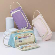 Tragbare Federtasche, Stifteetui mit großer Kapazität, multifunktionaler Stifthalter, süßes Lernwerkzeug, Aufbewahrungstasche für Büro und Schule, Geschenk für Makeup-Sammlung, Schreibtischorganizer / Federtasche mit großer Kapazität, Schülermäppchen, Stiftaufbewahrung, Schulmaterialien, Stiftbehälter, Stifte-Taschen, Büromaterialien, Schulmaterialien, Vielfunktions-Stifteetui, Große Federmäppchen, Taschen, Bürostifte, Schulsachen - 21 cm * 11,5 cm * 8,5 cm - Übersicht 5