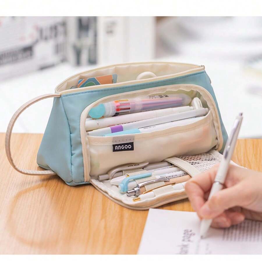 Tragbare Federtasche, Stifteetui mit großer Kapazität, multifunktionaler Stifthalter, süßes Lernwerkzeug, Aufbewahrungstasche für Büro und Schule, Geschenk für Makeup-Sammlung, Schreibtischorganizer / Federtasche mit großer Kapazität, Schülermäppchen, Stiftaufbewahrung, Schulmaterialien, Stiftbehälter, Stifte-Taschen, Büromaterialien, Schulmaterialien, Vielfunktions-Stifteetui, Große Federmäppchen, Taschen, Bürostifte, Schulsachen - 21 cm * 11,5 cm * 8,5 cm - Übersicht 1