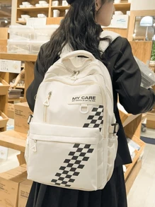 新款時尚可愛尼龍學生書包，戶外休閒旅行背包，電腦包，初高中學生背包，新鮮甜美 - 彩色 - 查看 4