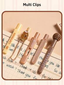 5pcs Capybara Gel Pens Set Cute Cartoon Design Soft Grip 0.5mm Ballpoint Black Color Ink For Writing School - one-size - View 6